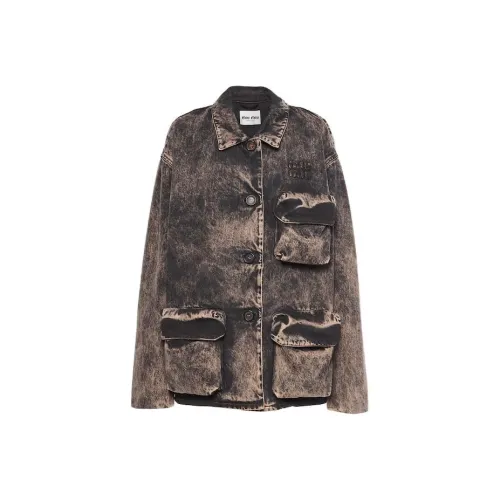 MIU MIU Черные Женские Джинсовые Куртки