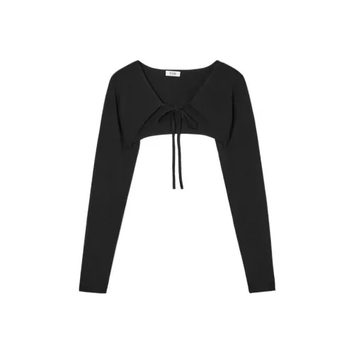 COS Черное женское короткое пальто