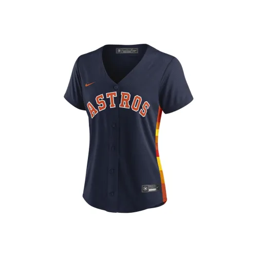 Nike MLB Коллаборация Houston Astros Jose Altuve Бейсбольная куртка Женская Морской синий