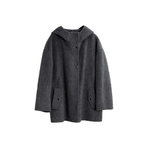 ELLE Темно-серый женский пальто