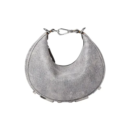 FENDI fendigraphy Сумка-хобо из коровьей кожи сумка через плечо мини женская серая