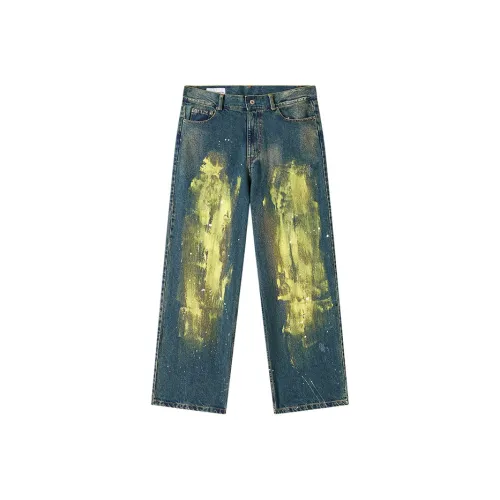 MARK ROBERTSON Бирюзовые Унисекс Джинсы