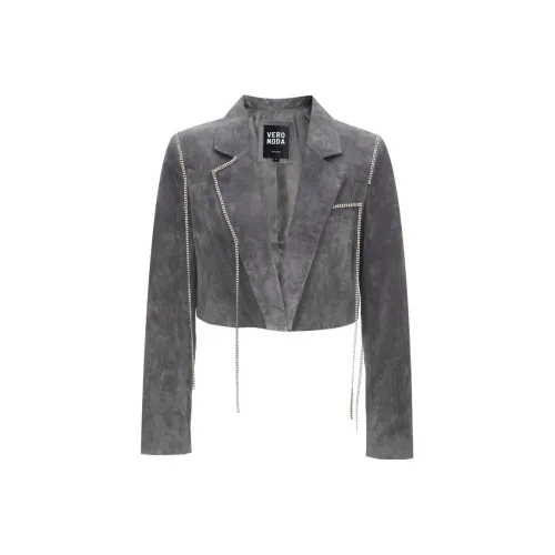 VERO MODA E90 Гранитно-серый Женские Кожаные Куртки