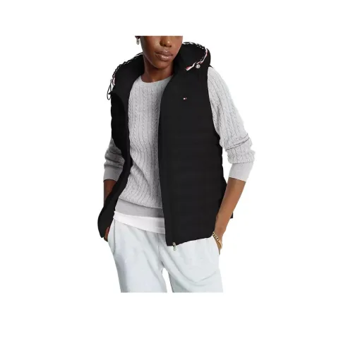 Tommy Hilfiger FW23 Легкий С капюшоном Puffer Жилет Куртки Жилет Женские Черный
