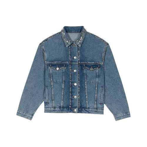Maje Светло-синие Женские Джинсовые Куртки
