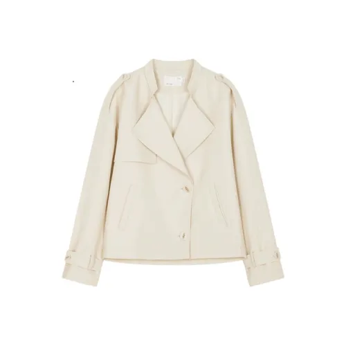 IHIMI Cropped Coat Women's Light Yellow IHIMI Укороченное пальто женское светло-желтое