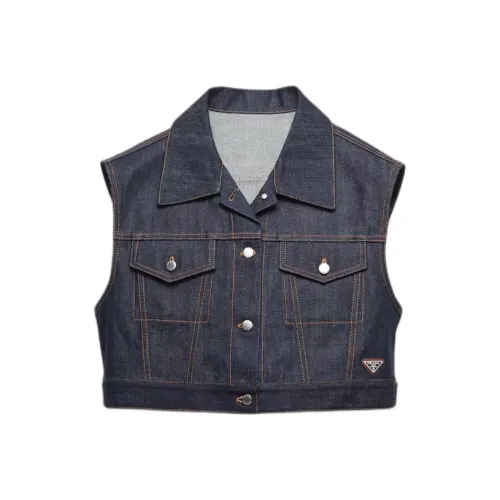 PRADA SS24 Denim Jacket Women's Blue