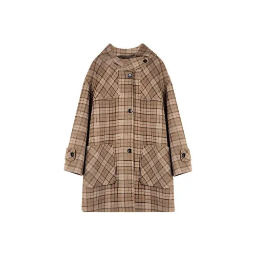 BLUEerror Куртка Женская Коричневая Клетчатая