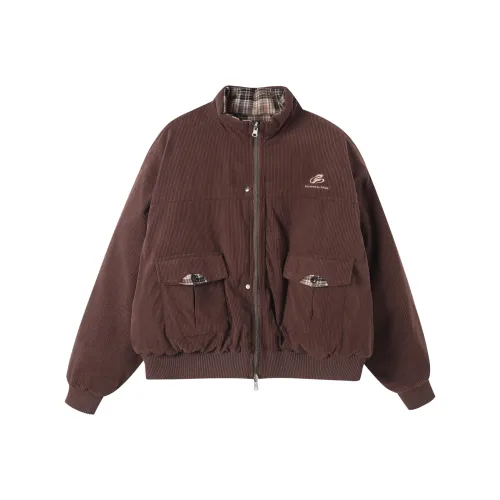 FPMZ Коричневая двусторонняя женская объемная куртка (пуховик)