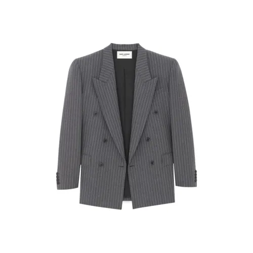 SAINT LAURENT Бизнес-костюм пальто женское серое