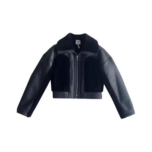HERMES Кожа Куртка Женская Черная