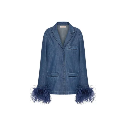 Valentino Синие Женские Джинсовые Куртки