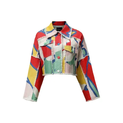 MINNANHUI Джинсовая куртка Женская Многоцветная