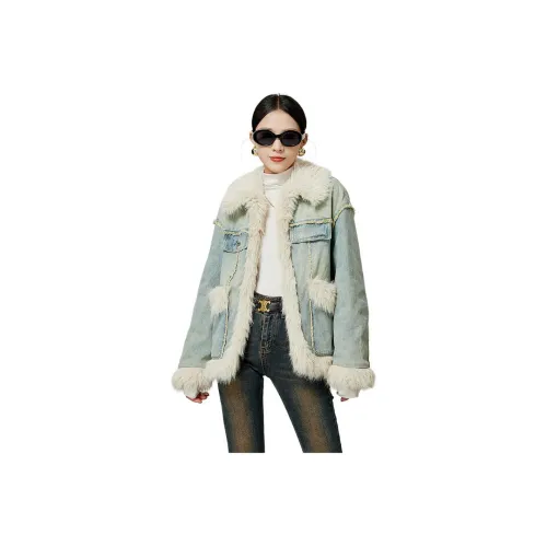 Weekly Пуховая куртка Женская Джинсовый синий