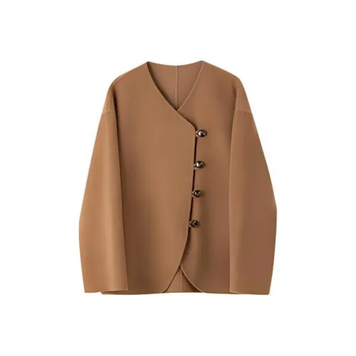 Miss Ha Ya Персиковое дерево Верблюжий Женское короткое пальто