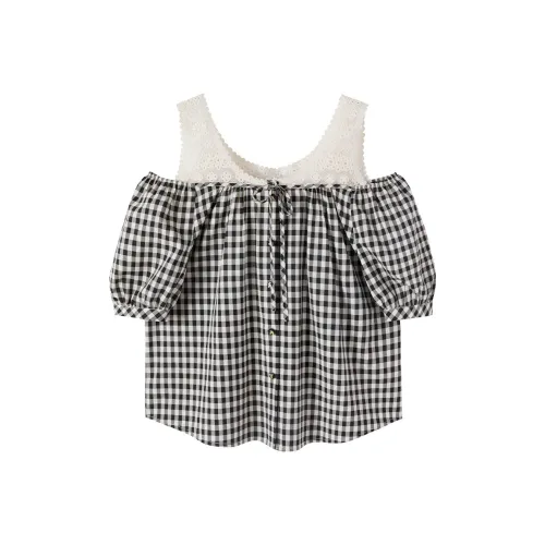 XIANGYING Рубашка Женская Черная Белая