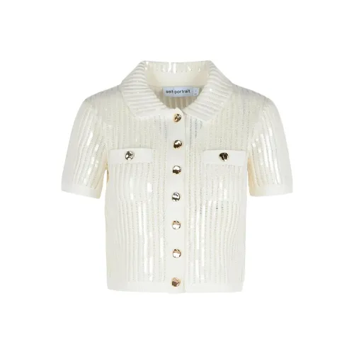 Self Portrait SS25 Трикотаж Женский Белый