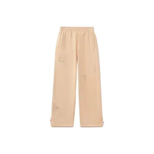 LiNing x Disney Вязаные тренировочные брюки женские абрикосового цвета