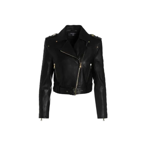 BALMAIN Черные Женские Кожаные Куртки