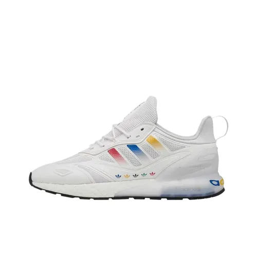 Adidas Originals ZX 2K BOOST 2,0 Slip-resistant Abrasion-resistant Low Top Casual Shoes Unisex White Adidas Originals ZX 2K BOOST 2,0 Противоскользящий Устойчивый к истиранию Низкий Топ Повседневная Обувь Унисекс Белый