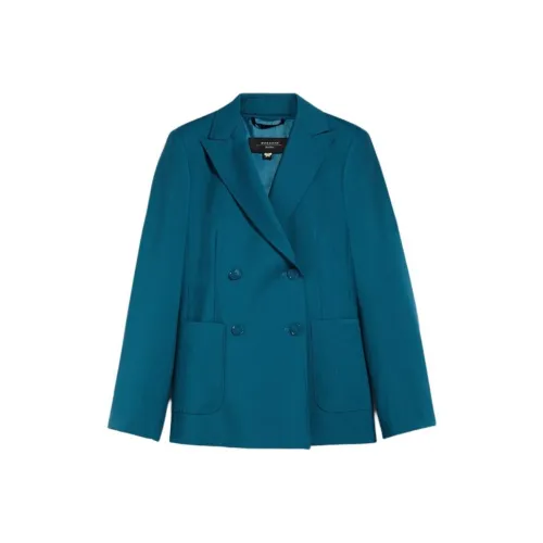 WEEKEND MaxMara Nervoso Коллекция Tailored Тканевый Пиджак из Шерсти Бизнес-Костюм Женский Синий