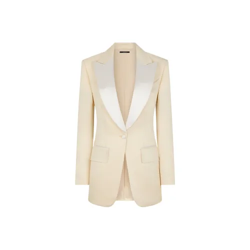 TOM FORD FW24 Бизнес-костюм Пальто Женское Бежевое