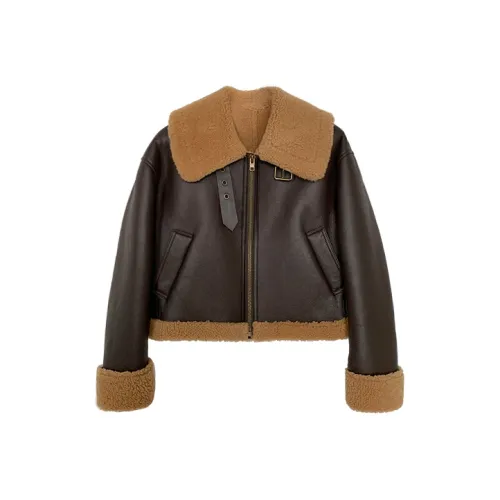 Coco Limited Шоколадно-коричневые Женские Кожаные Куртки