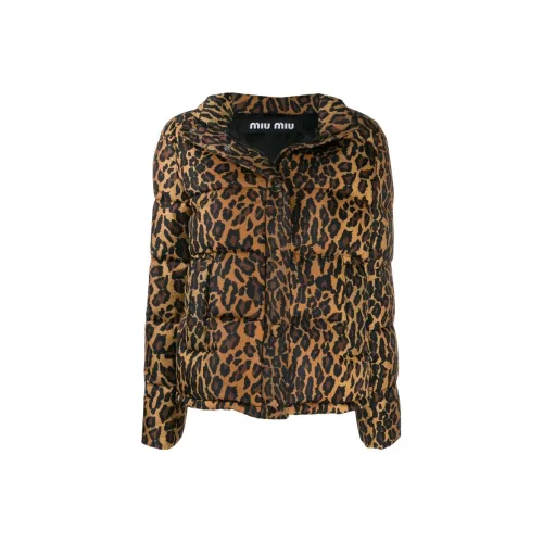 MIU MIU Хлопковый пуховик женский коричневый