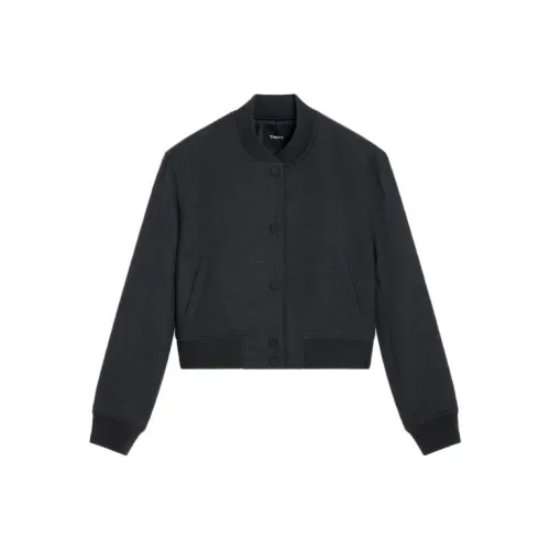 THEORY Бейсбольная куртка Женская Средняя Серого цвета
