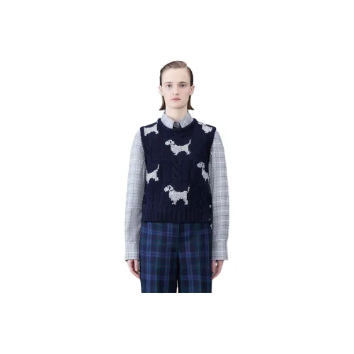 THOM BROWNE Темно-синий Женские Жилеты