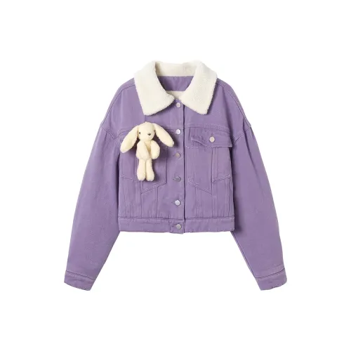 SEENFAAN FW22 Denim Jacket Women's Purple