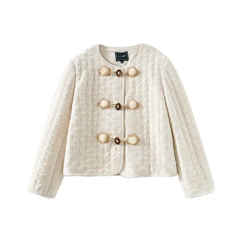 OUNIXUE Cropped Coat Women's Apricot OUNIXUE Укороченное пальто женское абрикосовое