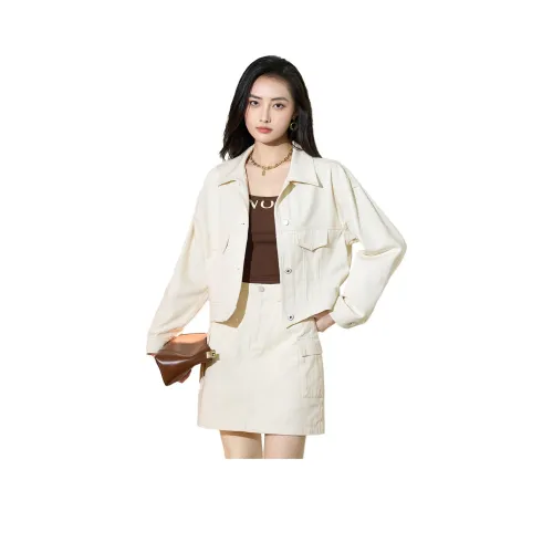 SMEN Denim Jacket Women's Beige