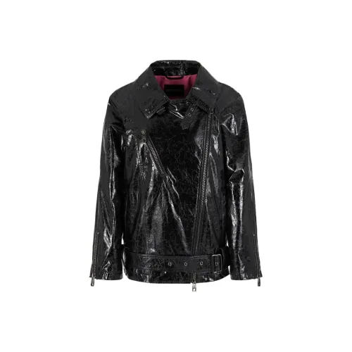EMPORIO ARMANI Кожа Куртка Женская Черная
