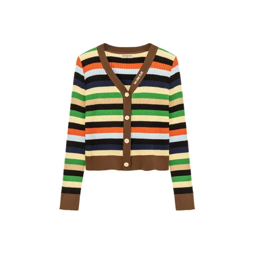 NO ONE ELSE Радужные Полосы Женское Короткое Пальто