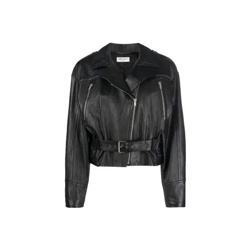 SAINT LAURENT Черные Женские Кожаные Куртки