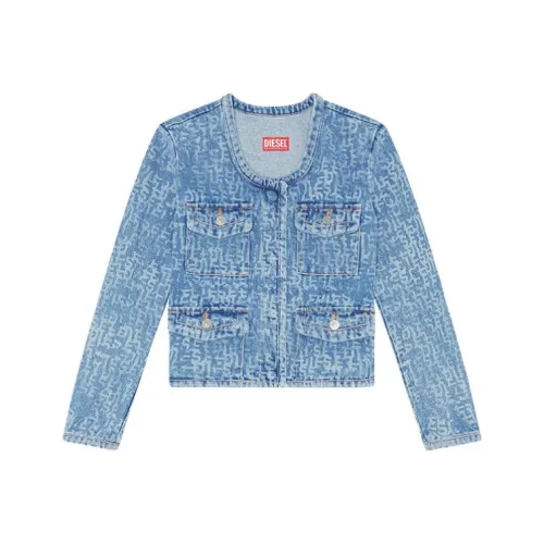 DIESEL Светло-синий Женское короткое пальто