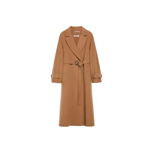 'S MAX MARA Ebano Коллекция Расклешенный Шерстяной Пальто Женское CAMEL