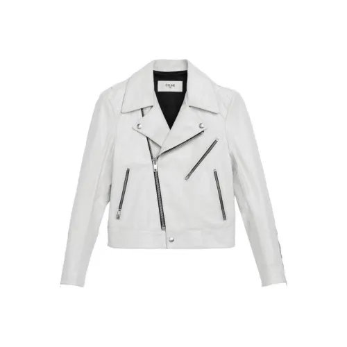 CELINE Кожа Куртка Пальто Женское Белое