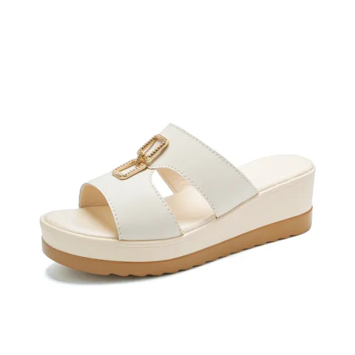 Reivanti Резиновая подошва противоскользящие слипоны женские бежевые