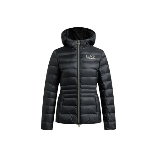 EMPORIO ARMANI EA7 FW23 Хлопковый пуховик Женский Черный