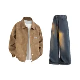 Комплект одежды (Хаки топ + Бирюзовые штаны)