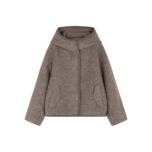 IHIMI Cropped Coat Women's Coffee