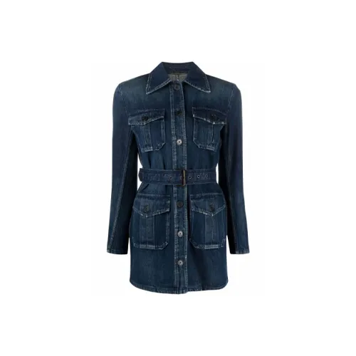 SAINT LAURENT Синие Женские Джинсовые Куртки