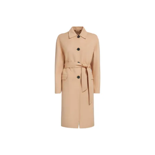 MARNI CAMEL Шерсть и кашемир Тренчкот Женские CAMEL