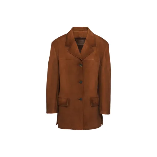 PRADA Бизнес-костюм Пальто Женское Карамельный Коричневый