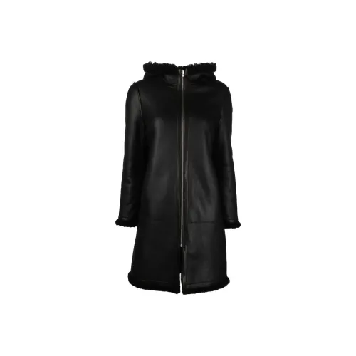 Maje Черные Женские Кожаные Куртки