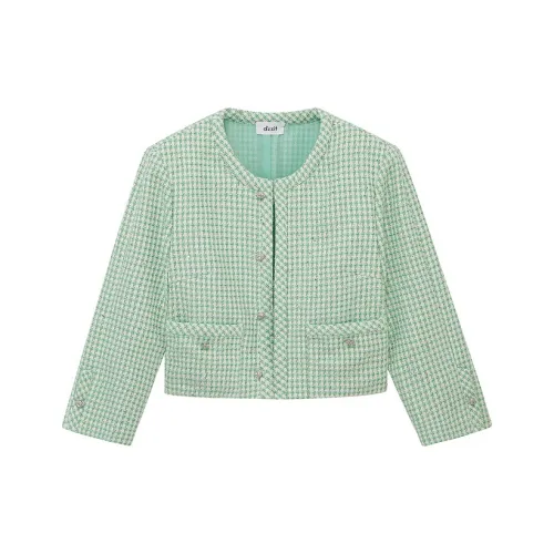 D'zzit Светло-зеленое Женское Короткое Пальто