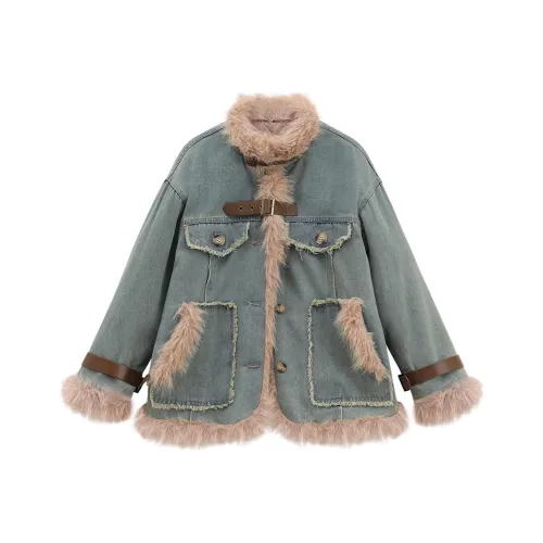 JOLLIGHT Хлопковый пуховик женский синий