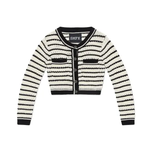 SMFK Белые полосы Женское короткое пальто